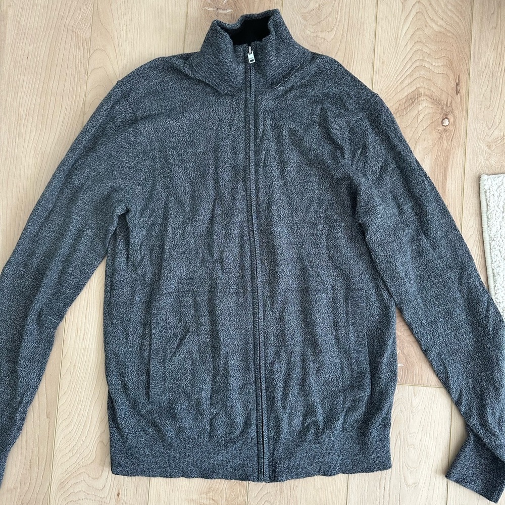 Banana Republic Charcoal Zip-Up Sweater